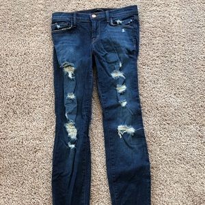 J Brand cropped “demented troubl” denim jeans